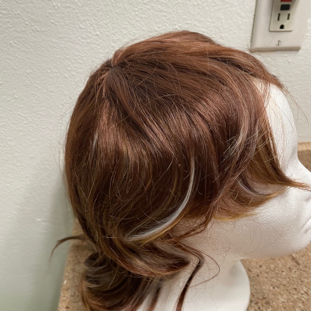 Shoulder Length Brown and Grey Synthetic Wig Unopened Brand New